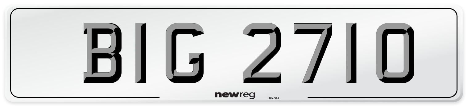 BIG 2710 Number Plate from New Reg